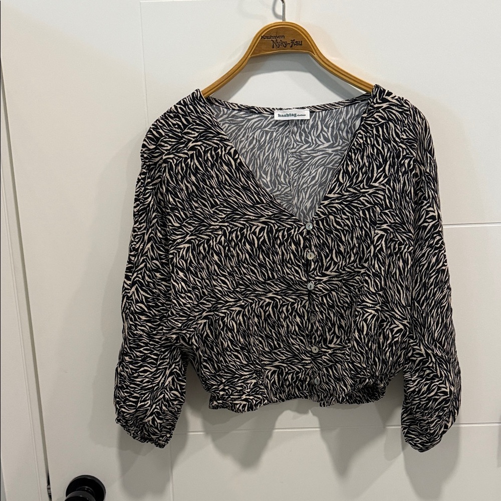 Hashtag clothes Zebra Print Blouse - Black and White size medium